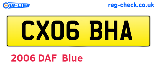 CX06BHA are the vehicle registration plates.