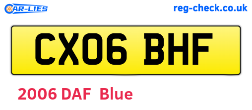 CX06BHF are the vehicle registration plates.