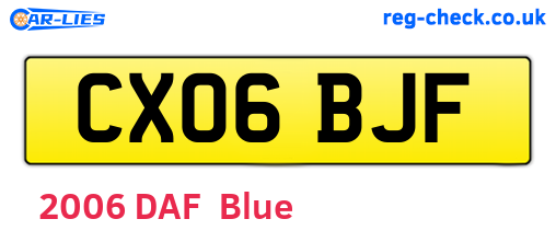 CX06BJF are the vehicle registration plates.