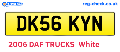 DK56KYN are the vehicle registration plates.