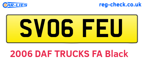 SV06FEU are the vehicle registration plates.
