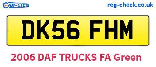DK56FHM are the vehicle registration plates.