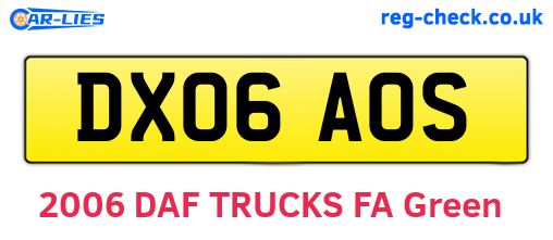 DX06AOS are the vehicle registration plates.