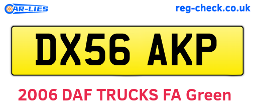 DX56AKP are the vehicle registration plates.