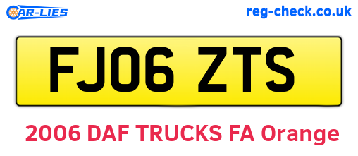 FJ06ZTS are the vehicle registration plates.