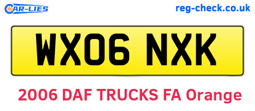 WX06NXK are the vehicle registration plates.