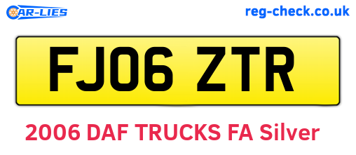 FJ06ZTR are the vehicle registration plates.