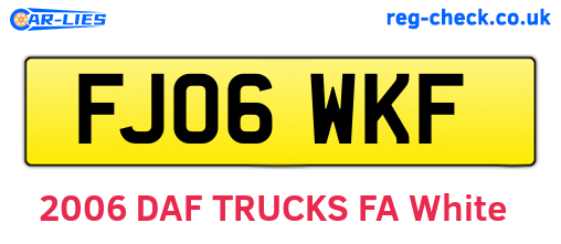 FJ06WKF are the vehicle registration plates.