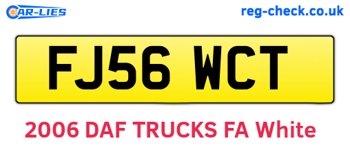 FJ56WCT are the vehicle registration plates.