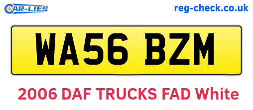WA56BZM are the vehicle registration plates.