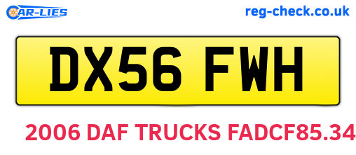 DX56FWH are the vehicle registration plates.