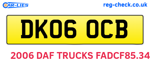 DK06OCB are the vehicle registration plates.