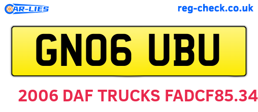 GN06UBU are the vehicle registration plates.