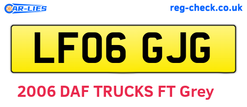 LF06GJG are the vehicle registration plates.