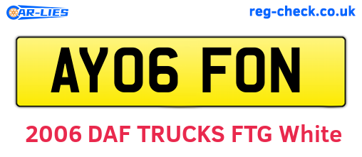 AY06FON are the vehicle registration plates.