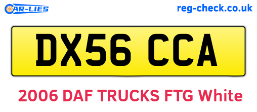 DX56CCA are the vehicle registration plates.
