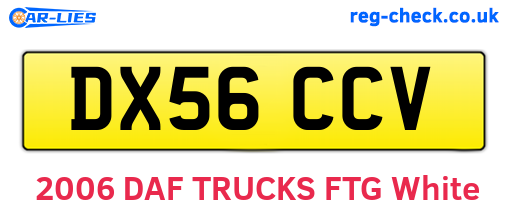DX56CCV are the vehicle registration plates.