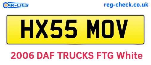 HX55MOV are the vehicle registration plates.