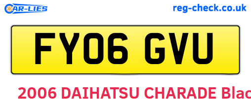 FY06GVU are the vehicle registration plates.