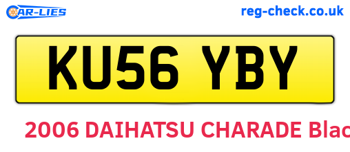 KU56YBY are the vehicle registration plates.