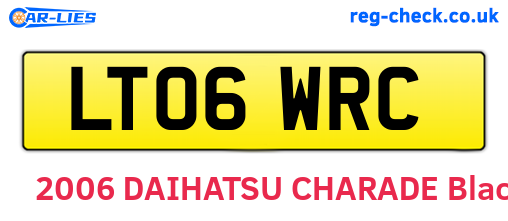 LT06WRC are the vehicle registration plates.