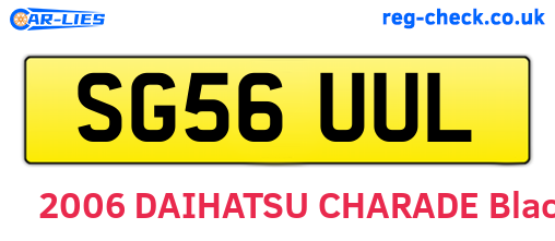 SG56UUL are the vehicle registration plates.