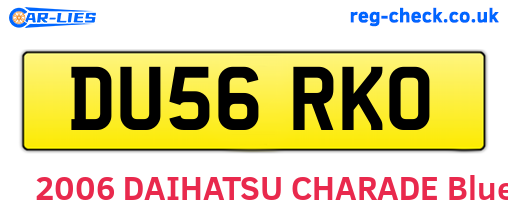 DU56RKO are the vehicle registration plates.