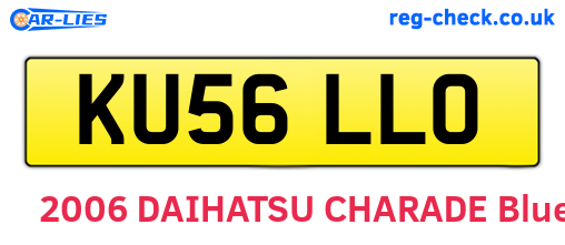 KU56LLO are the vehicle registration plates.