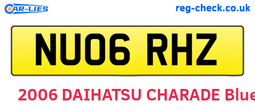 NU06RHZ are the vehicle registration plates.