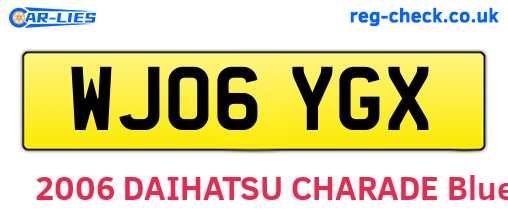 WJ06YGX are the vehicle registration plates.