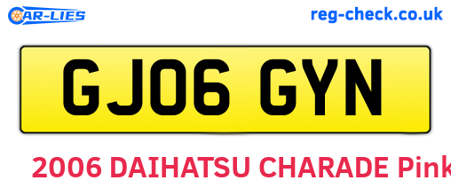 GJ06GYN are the vehicle registration plates.