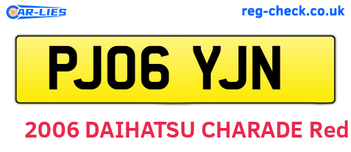 PJ06YJN are the vehicle registration plates.