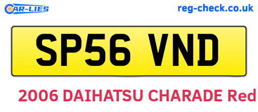 SP56VND are the vehicle registration plates.