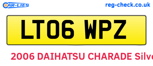 LT06WPZ are the vehicle registration plates.