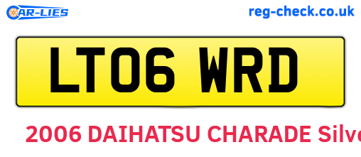 LT06WRD are the vehicle registration plates.