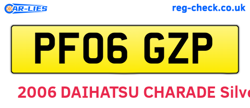 PF06GZP are the vehicle registration plates.