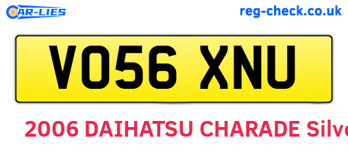 VO56XNU are the vehicle registration plates.