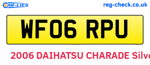 WF06RPU are the vehicle registration plates.