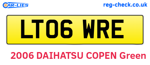 LT06WRE are the vehicle registration plates.