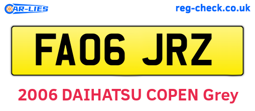 FA06JRZ are the vehicle registration plates.
