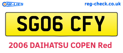 SG06CFY are the vehicle registration plates.