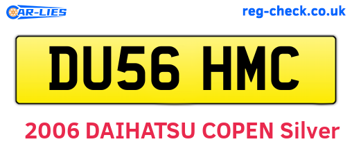DU56HMC are the vehicle registration plates.