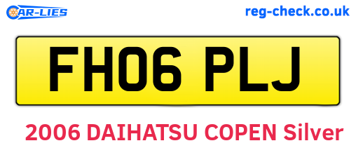FH06PLJ are the vehicle registration plates.