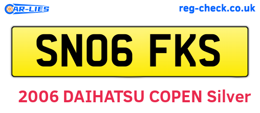 SN06FKS are the vehicle registration plates.