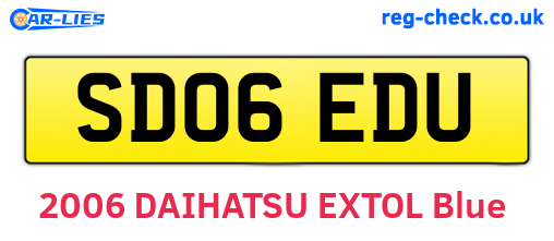 SD06EDU are the vehicle registration plates.