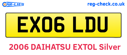 EX06LDU are the vehicle registration plates.