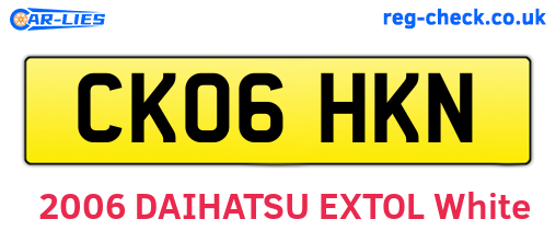 CK06HKN are the vehicle registration plates.