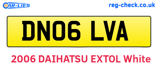 DN06LVA are the vehicle registration plates.