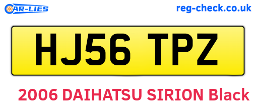 HJ56TPZ are the vehicle registration plates.