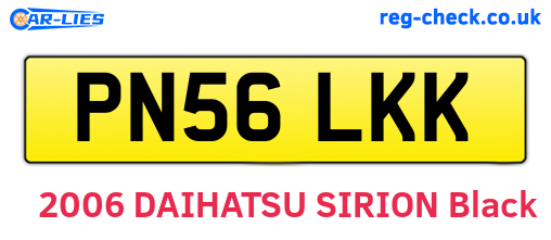 PN56LKK are the vehicle registration plates.